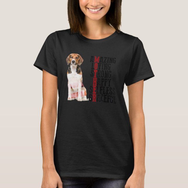 Camiseta Beagle Amazing Love Strong Happy Selfless Gracef (Anverso)