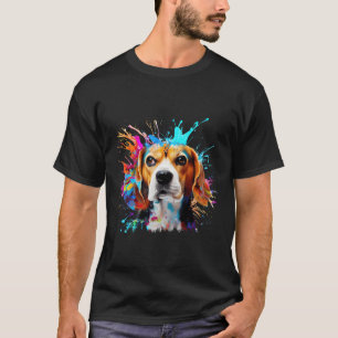 Camiseta Beagle Art Splash Of Paint Abstract Colorous Dog