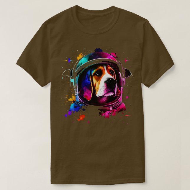 Camiseta Beagle Astronauta espacio cósmico Perro cómico cac (Diseño del anverso)