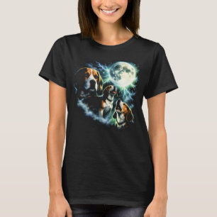 Camiseta Beagle Aullando a la Luna – Perro de Caza Nocturno