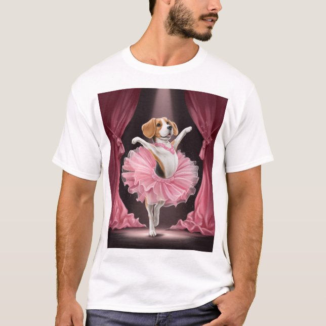 Camiseta Beagle Bailarina � Baile Divertido de Perro (Anverso)
