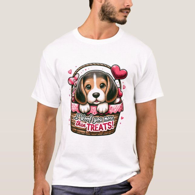 Camiseta Beagle Basket of Love - Paws and Hearfelt Wishes (Anverso)