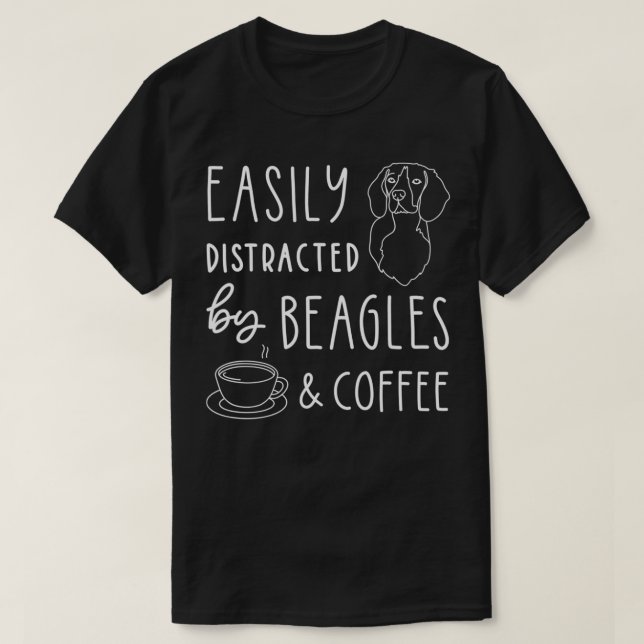 Camiseta Beagle, Beagle Lover, Beagles y Café (Diseño del anverso)
