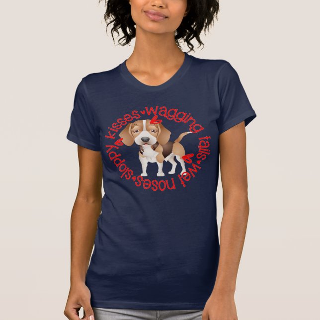 Camiseta Beagle, besos descuidados B&C (Anverso)