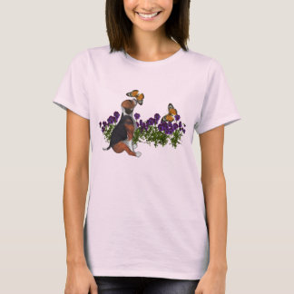 Camiseta Beagle Butterflies Flores de maíz