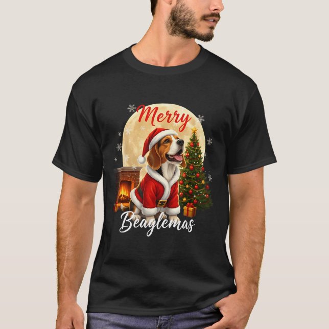Camiseta Beagle Christmas Beagle Costume Beagle Xmas Merry  (Anverso)