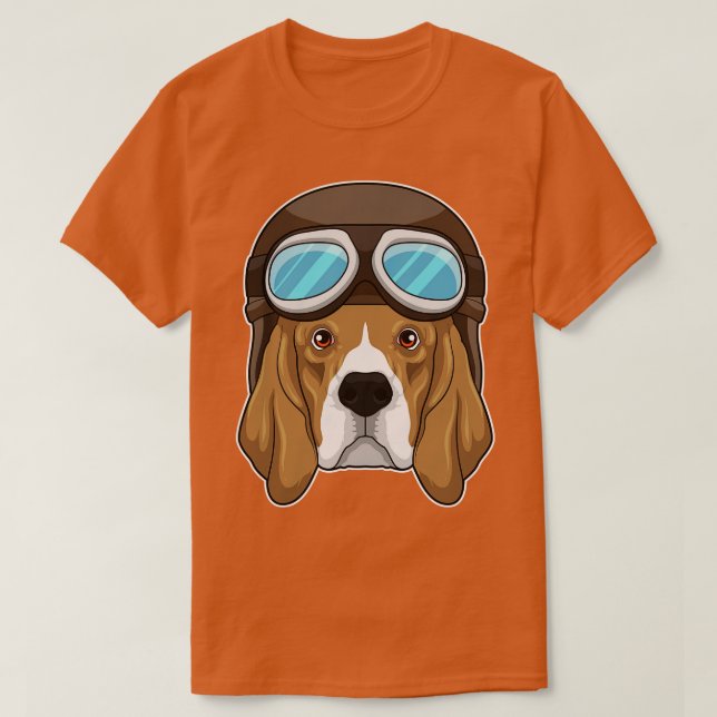 Camiseta Beagle como piloto con gorra piloto (Diseño del anverso)