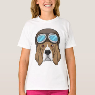 Camiseta Beagle como piloto con gorra piloto