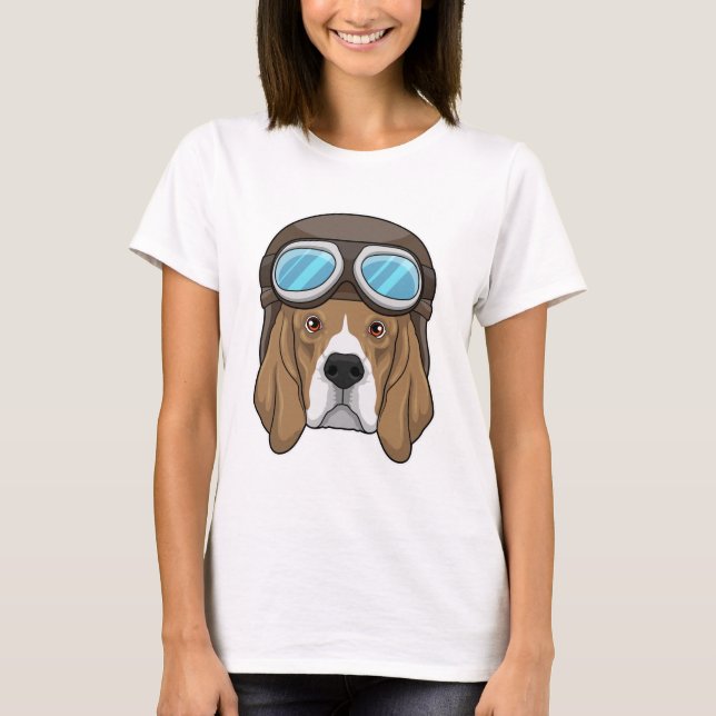 Camiseta Beagle como piloto con gorra piloto (Anverso)