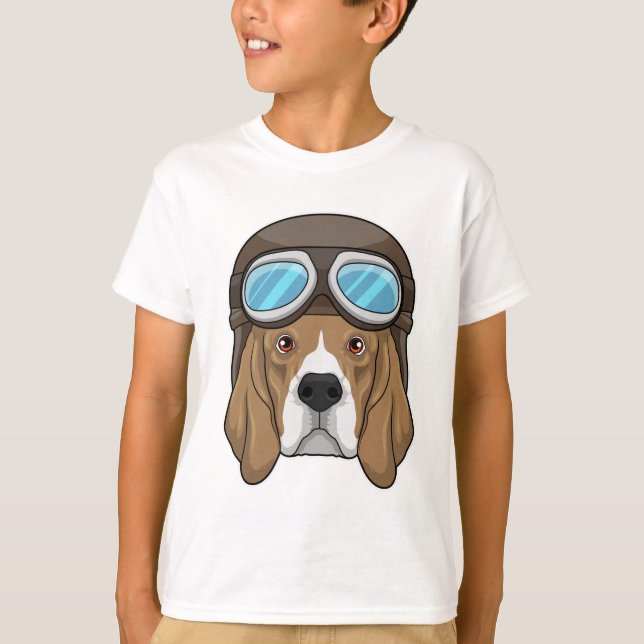Camiseta Beagle como piloto con gorra piloto (Anverso)