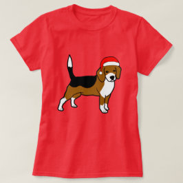 Camiseta Beagle con el gorra de Santa