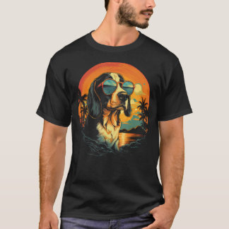 Camiseta Beagle Con Gafas De Sol Retro Sunset Funny Vintage
