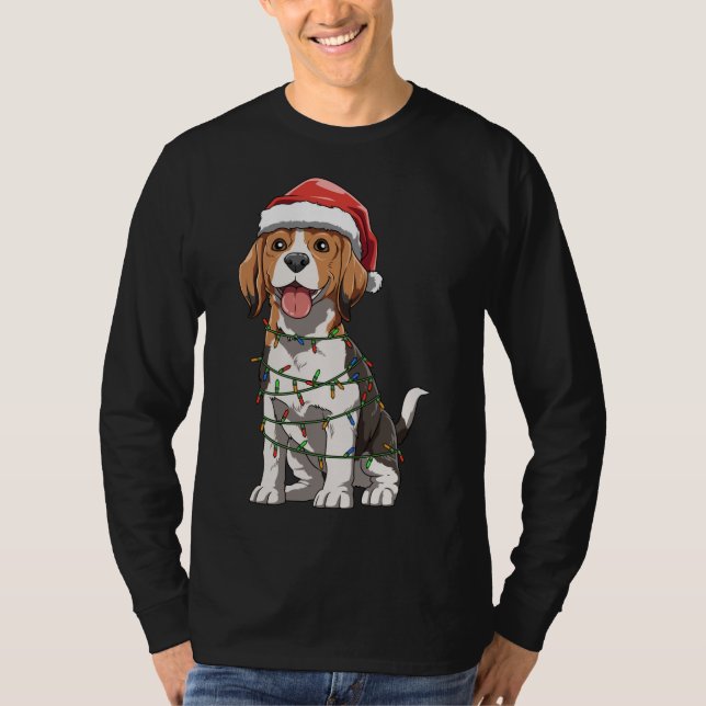 Camiseta Beagle Con Navidades De Santa Hat El Amor De La Be (Anverso)