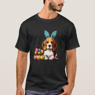 Camiseta Beagle con orejas de conejo de Pascua y Pascua col