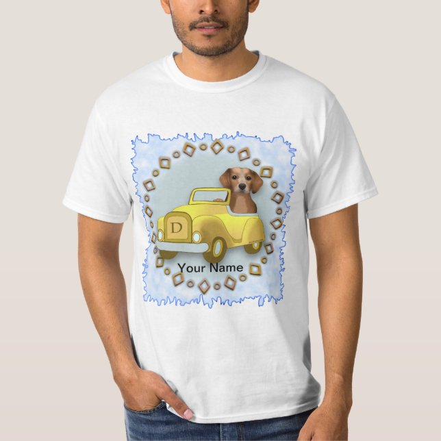 Camiseta Beagle conduciendo coche  (Anverso)