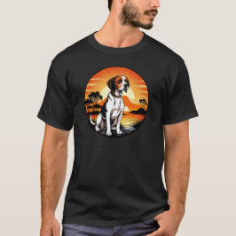 Camiseta Beagle contra una vieja retro de atardecer