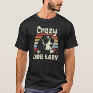 Camiseta Beagle Crazy Dog Lady Viñeta Retro del Día de la M