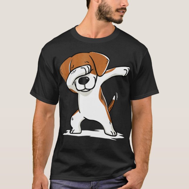 Camiseta Beagle Cute Dabbing Dab Dance Gif (Anverso)