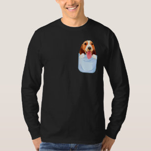 Camiseta Beagle Cute En El Bolsillo Perro De Peeking Animal