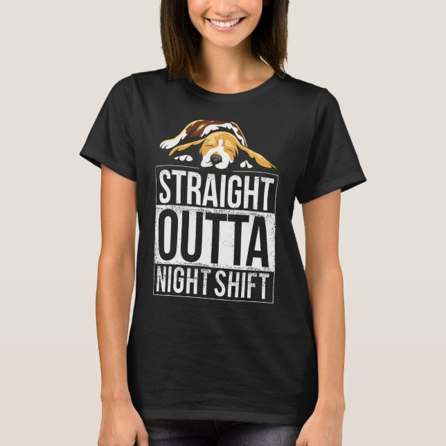 Camiseta Beagle Cute Napping Night Shift (Anverso)