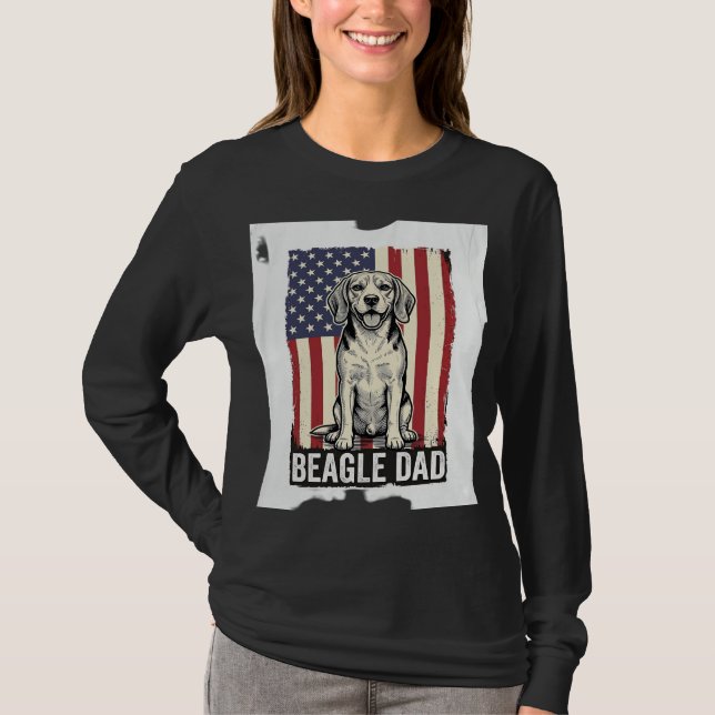 Camiseta Beagle Dad Patriotic Vintage Dog Shirt Design_1 (Anverso)
