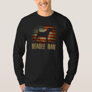 Camiseta Beagle Dad Vintage American Flag Beagle