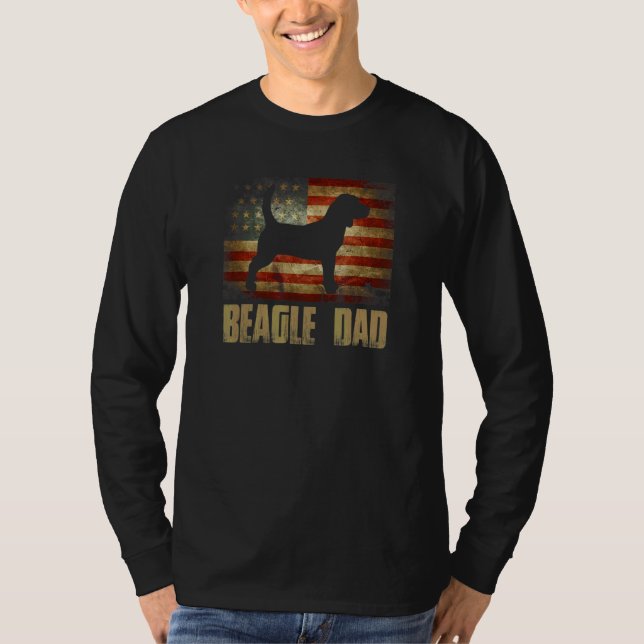 Camiseta Beagle Dad Vintage American Flag Beagle (Anverso)
