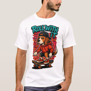 Camiseta Beagle de estilo callejero monopatín arte graffiti