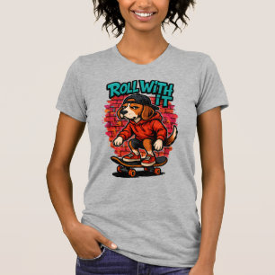 Camiseta Beagle de estilo callejero monopatín arte graffiti