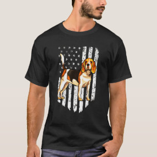 Camiseta Beagle de la bandera estadounidense blanca