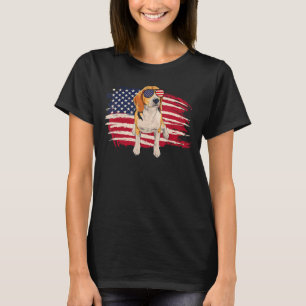 Camiseta Beagle de la bandera estadounidense - Perro picant