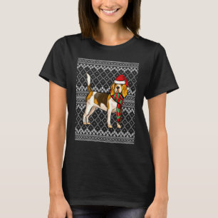 Camiseta Beagle de Navidad sombrero de Santa Claus feo de N