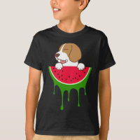 Beagle de sandía, amante del perro, fruta de veran