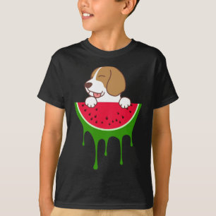 Camiseta Beagle de sandía, amante del perro, fruta de veran