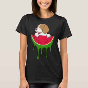 Camiseta Beagle de sandía, amante del perro, fruta de veran