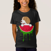 Beagle de sandía, amante del perro, fruta de veran