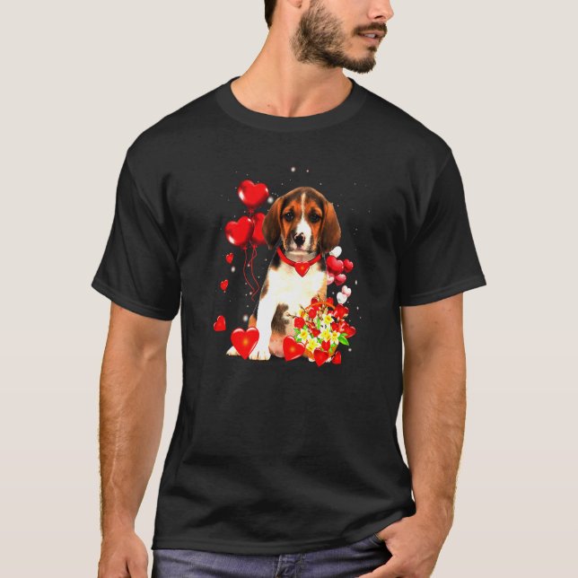 Camiseta Beagle Día de San Valentín Dog Valentine (Anverso)