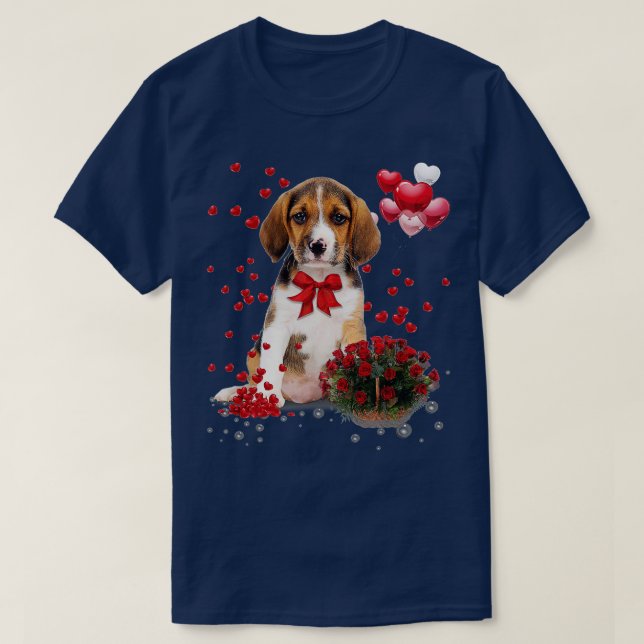 Camiseta Beagle Día de San Valentín Shirt Gracioso Perro am (Diseño del anverso)