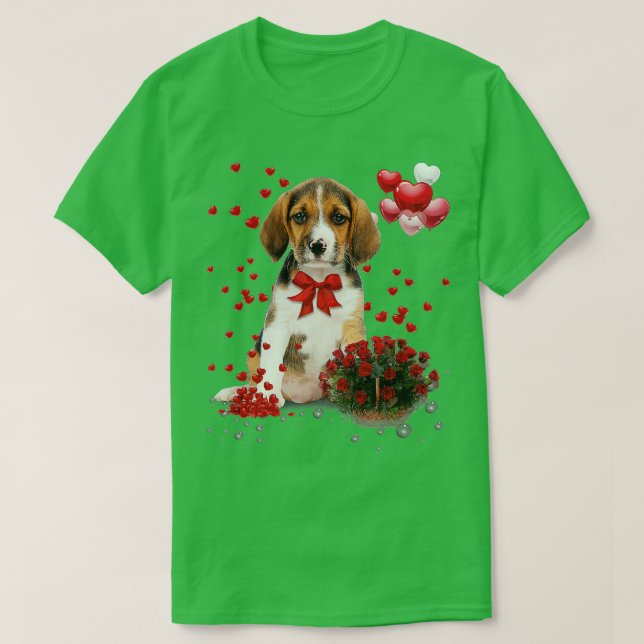 Camiseta Beagle Día de San Valentín Shirt Gracioso Perro am (Diseño del anverso)
