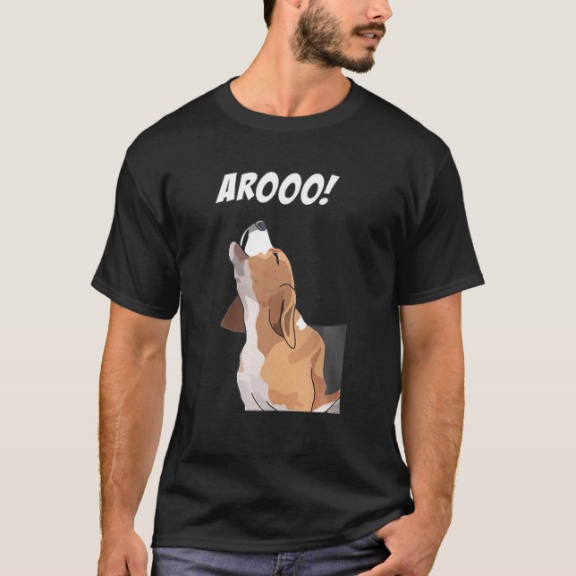 Camiseta Beagle divertida, AROOO Dog Lover (Anverso)
