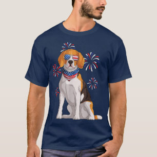 Camiseta Beagle Dog American USA Flag 4 de julio Hombres Be