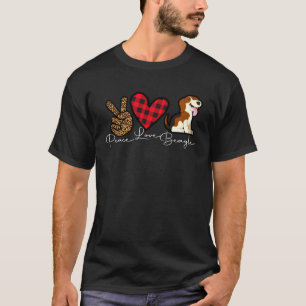 Camiseta Beagle Dog Cute Peace Love Puppy