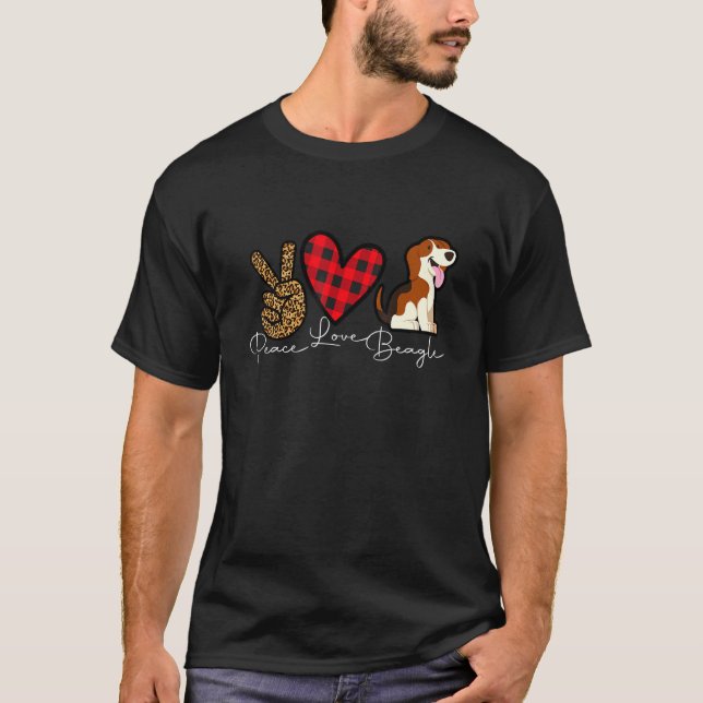 Camiseta Beagle Dog Cute Peace Love Puppy (Anverso)