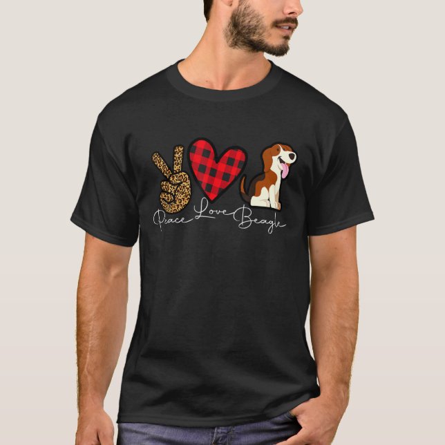 Camiseta Beagle Dog Cute Peace Love Puppy (Anverso)