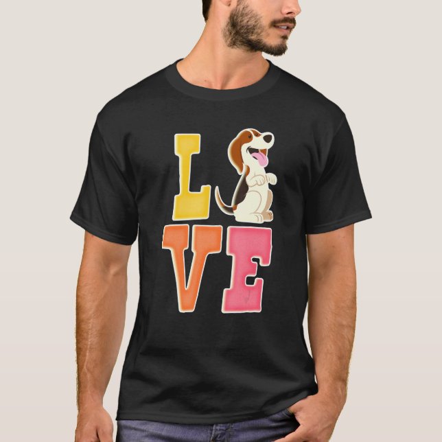 Camiseta Beagle Dog Cute Valentine Puppy (Anverso)