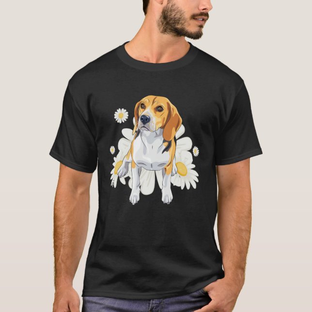 Camiseta Beagle Dog Daisy Flower Floral Beagle (Anverso)