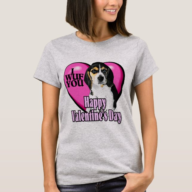 Camiseta Beagle Dog Día de San Valentín (Anverso)