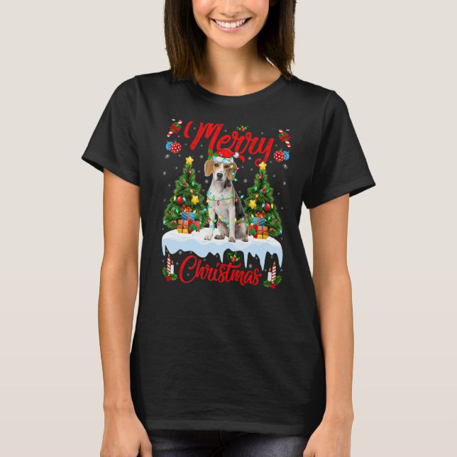 Camiseta Beagle Dog enciende Navidad Árbol Santa Beagle Nav (Anverso)