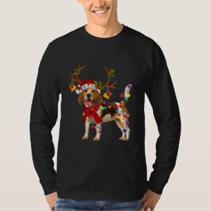 Camiseta Beagle Dog Gorgeous Reindeer Christmas Lights