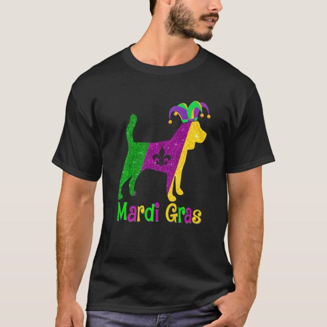 Camiseta Beagle Dog Lover Mardi Gras Carnaval Jester Premiu (Anverso)